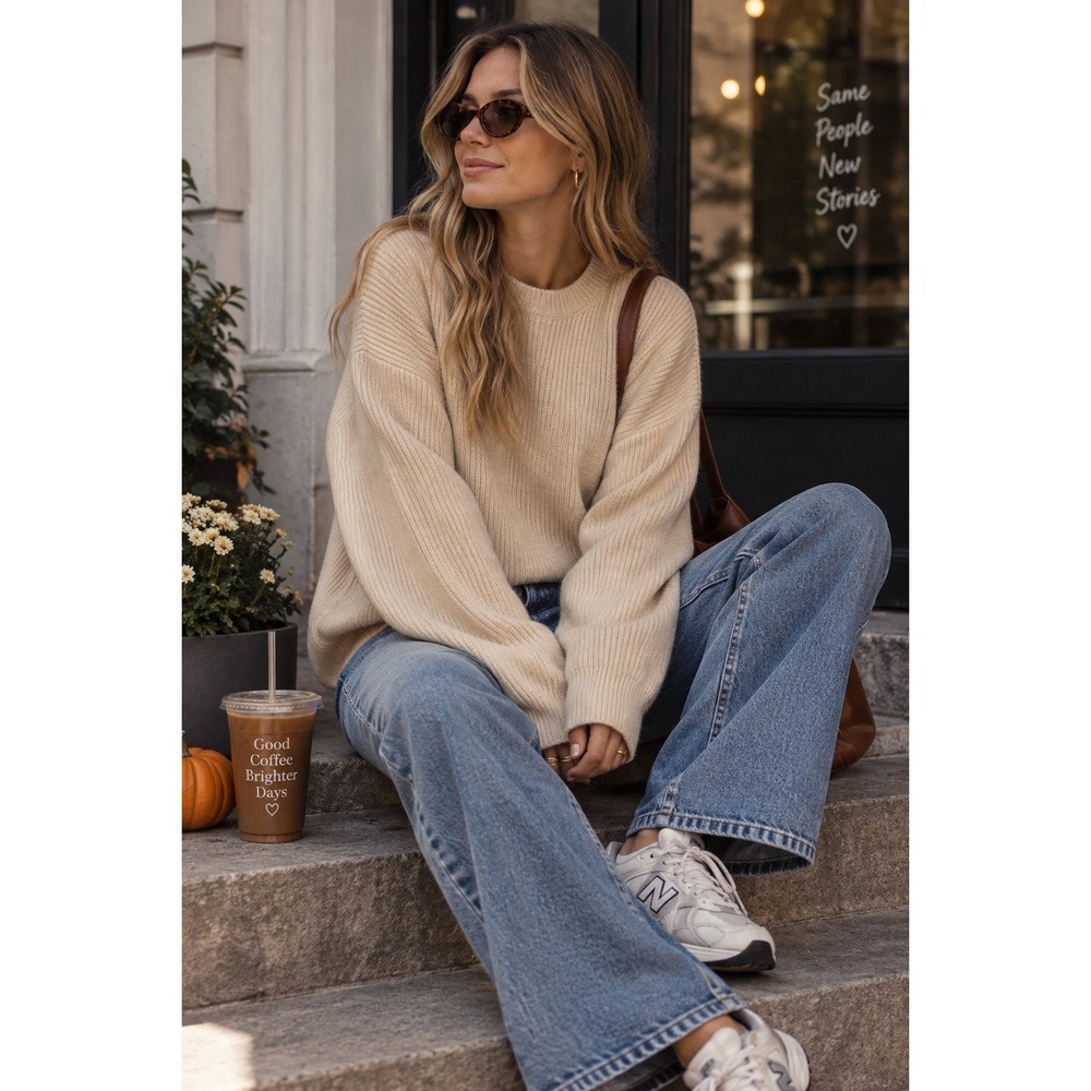 J.Crew Sweater Women XL Beige Cashmere Ribbed Quiet Luxury